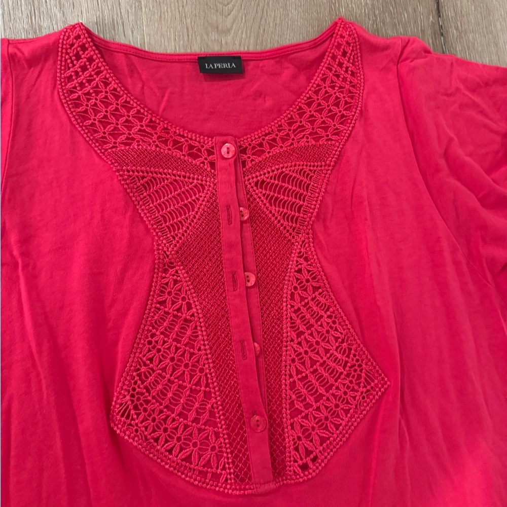 La Perla Women's Vibrant Pink Crochet Night Gown TWOT